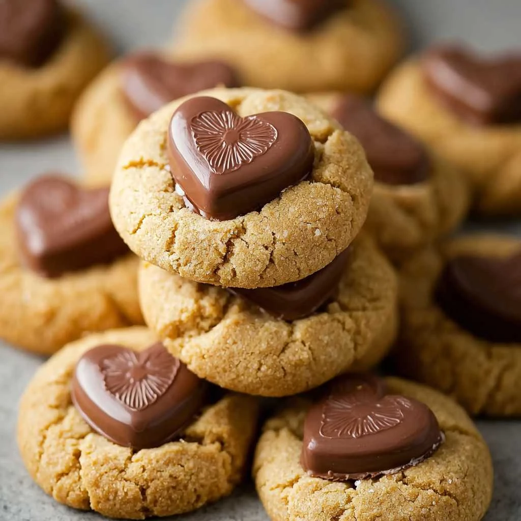 Peanut Butter Heart Cookies