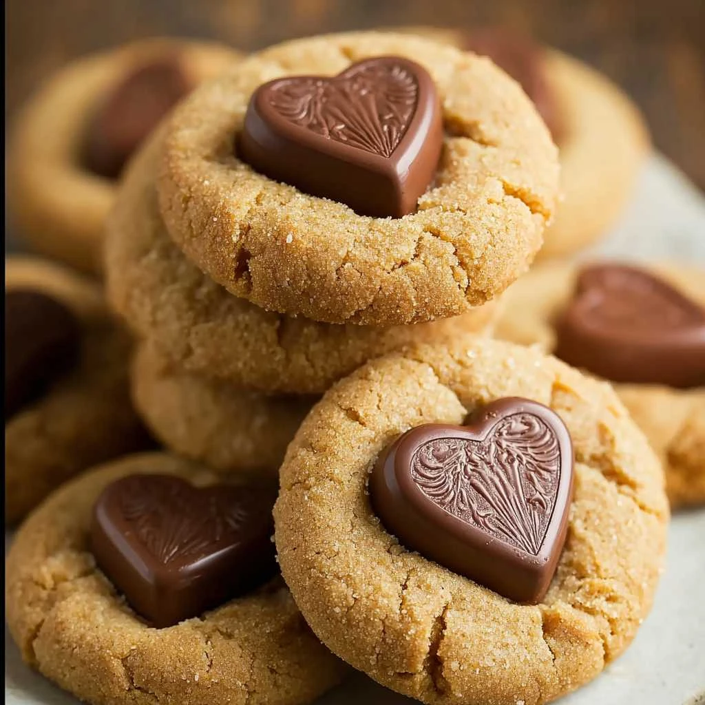 Peanut Butter Heart Cookies