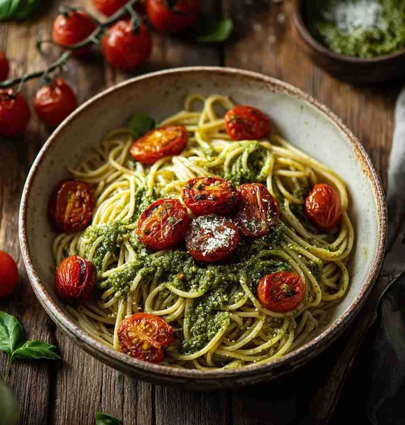 Pesto Pasta Roasted Tomatoes