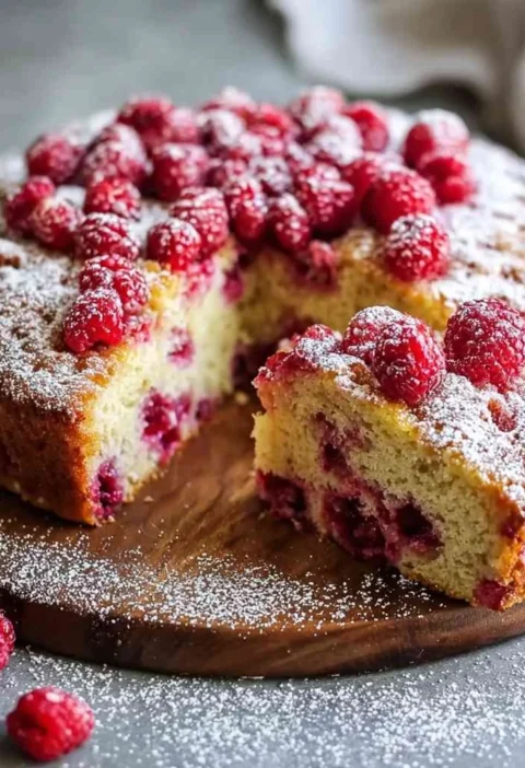 Raspberry Ricotta Breakfast Cake Slice Morning Bliss