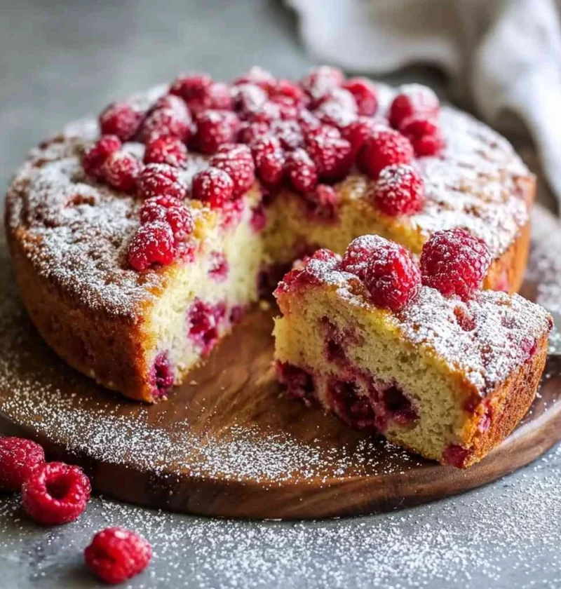 Raspberry Ricotta Breakfast Cake Slice Morning Bliss