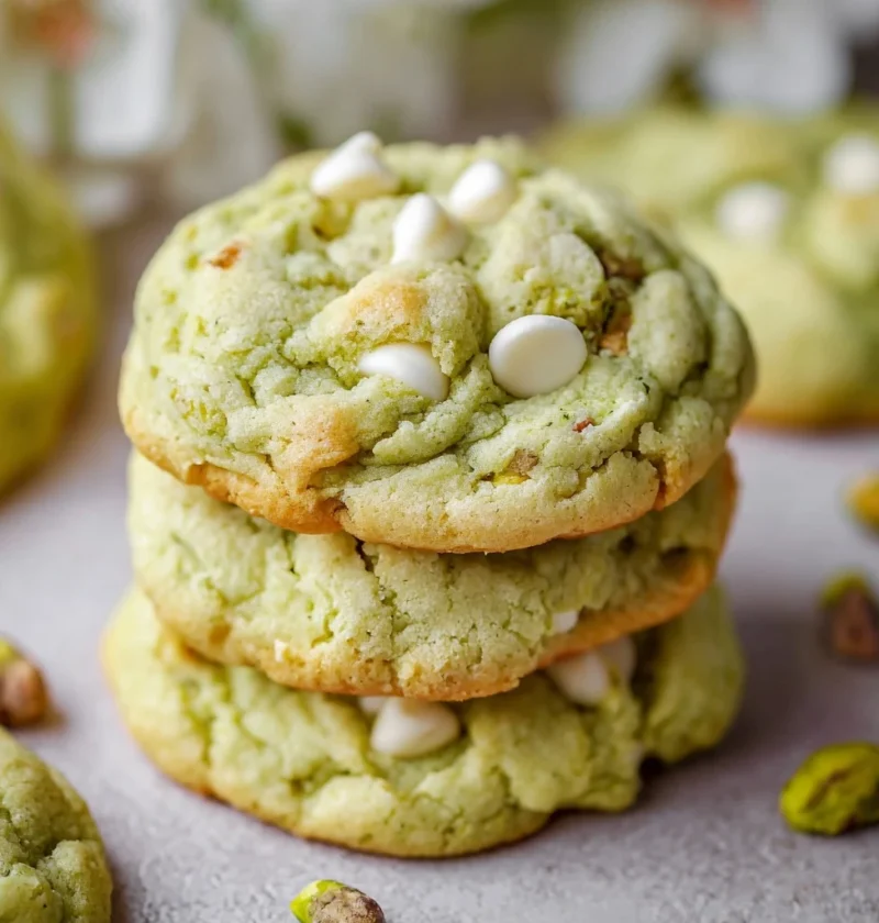 Soft Chewy Pistachio Pudding Cookies