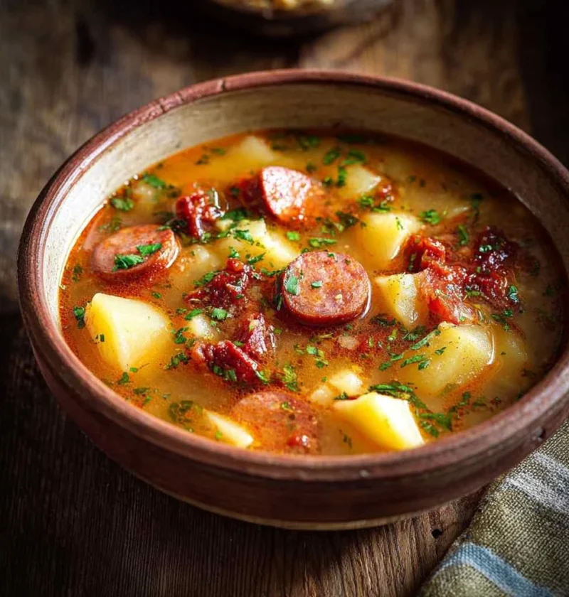 Spanish Potato Soup Chorizo Cozy Goto Recipe