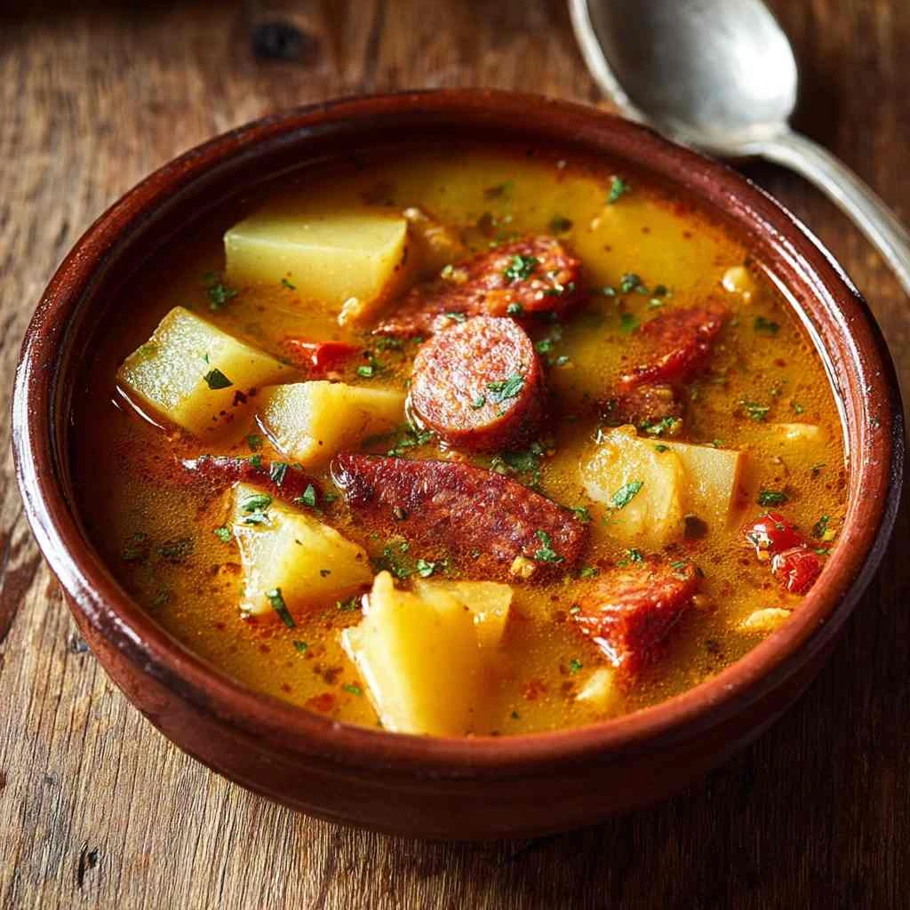 Spanish Potato Soup Chorizo Cozy Goto Recipe