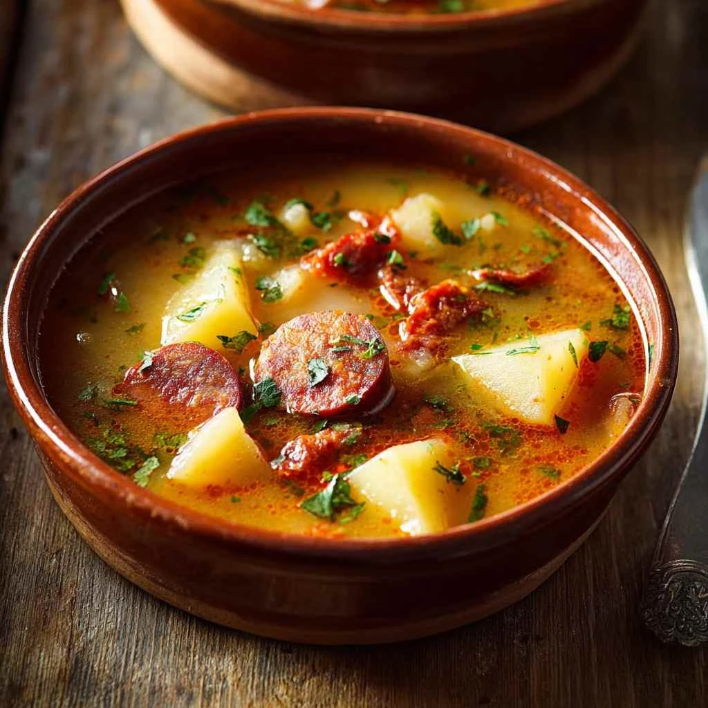Spanish Potato Soup Chorizo Cozy Goto Recipe