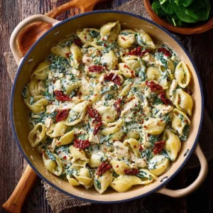 Spinach Artichoke Dip Pasta with Chicken Recipe