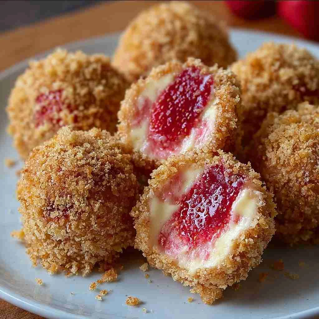 Strawberry Crunch Cheesecake Bites Nobake Dessert Recipe