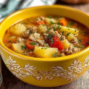 Tasty Crock Pot Ground Turkey and Potato Soup