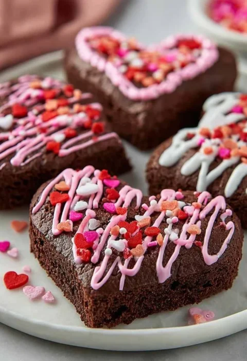Valentines Day Heart Shaped Brownies Recipe Sweethearts