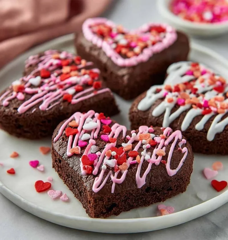 Valentines Day Heart Shaped Brownies Recipe Sweethearts