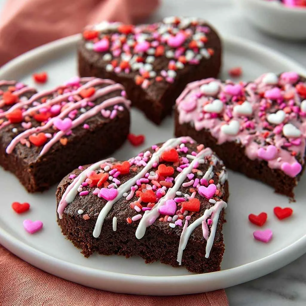 Valentines Day Heart Shaped Brownies Recipe Sweethearts