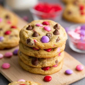 Valentine’s Day M&M Cookies