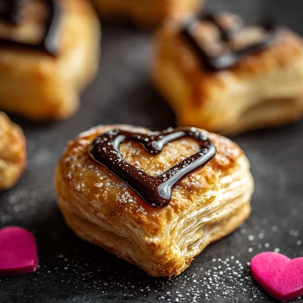 Valentines Day Puff Pastry Hearts Sweet Treats