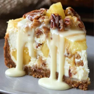 White Chocolate Pineapple Pecan Cheesecake – Creamy Tropical Dessert