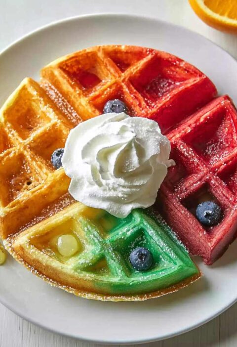 Delicious Rainbow Fruit Waffles Recipe Colorful Breakfasts