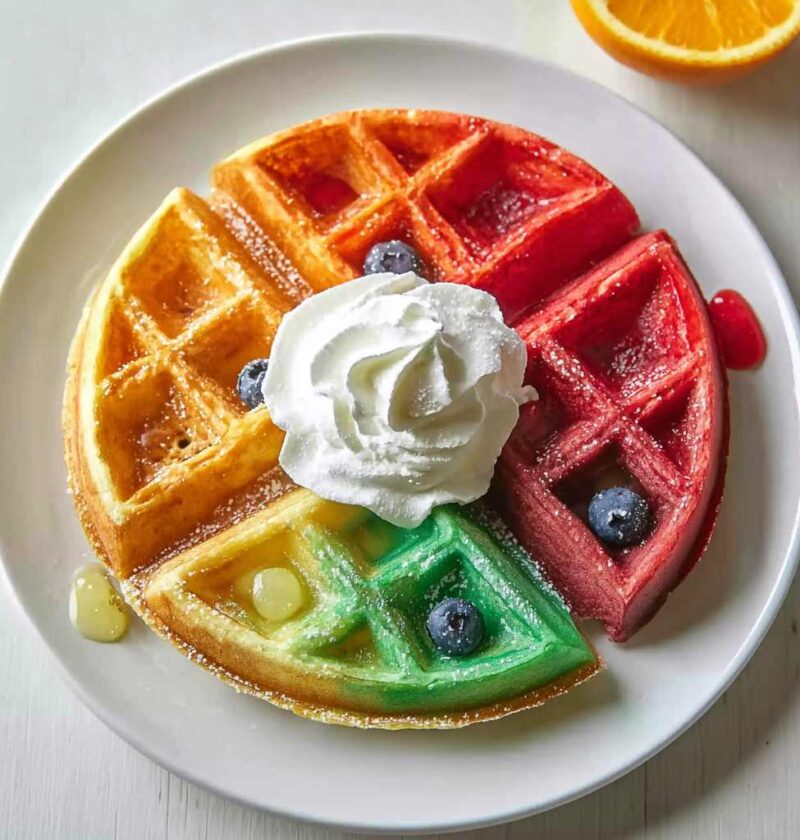 Delicious Rainbow Fruit Waffles Recipe Colorful Breakfasts