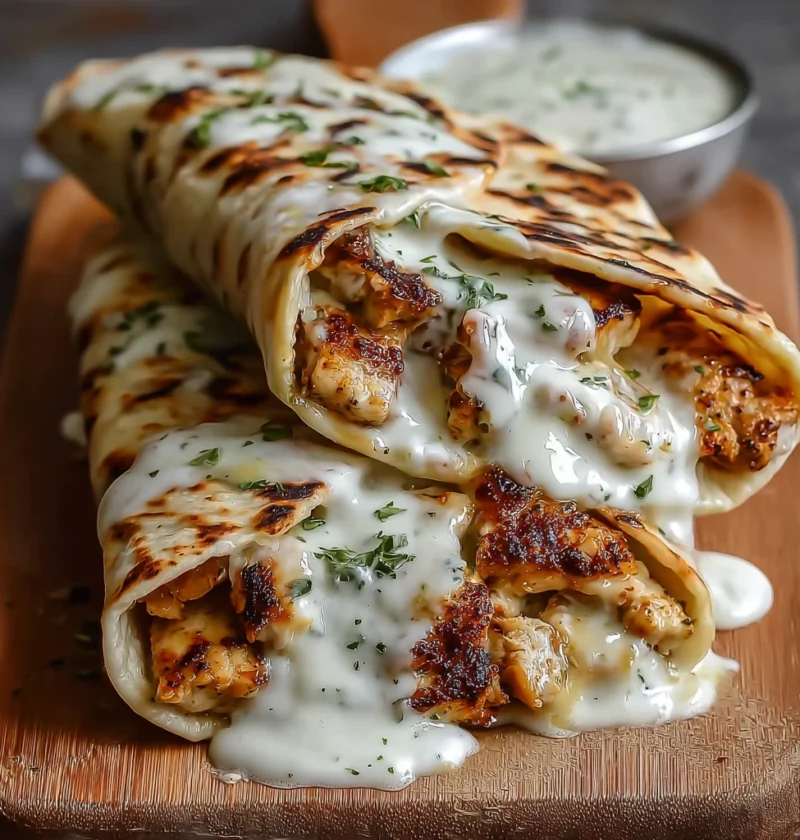 Cheesy Garlic Chicken Wraps Gooey Goodness Home