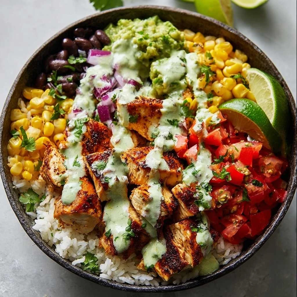 Chicken Burrito Bowl Recipe Weeknight Rice Bowls
