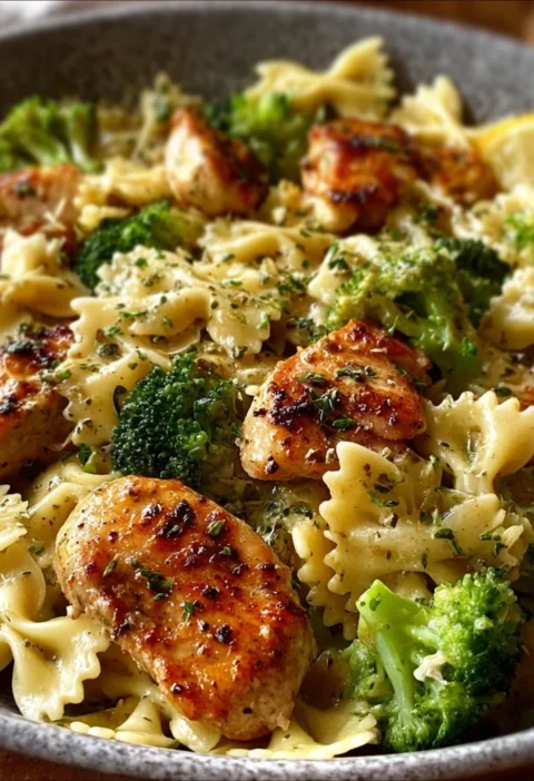 Cowboy Butter Lemon Bowtie Chicken Broccoli Recipe