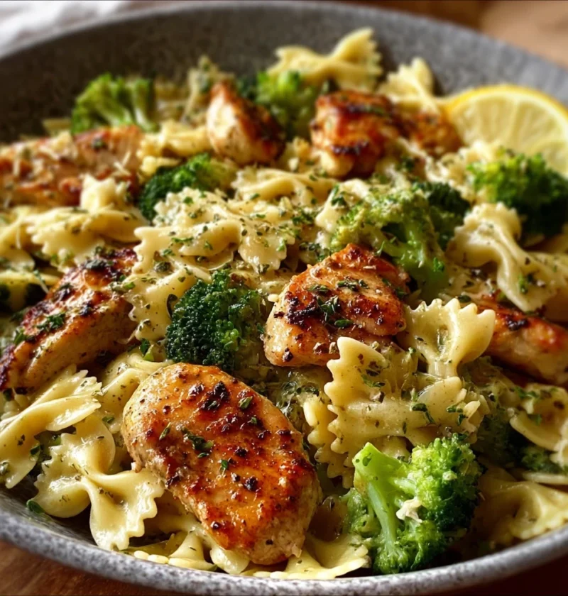 Cowboy Butter Lemon Bowtie Chicken Broccoli Recipe