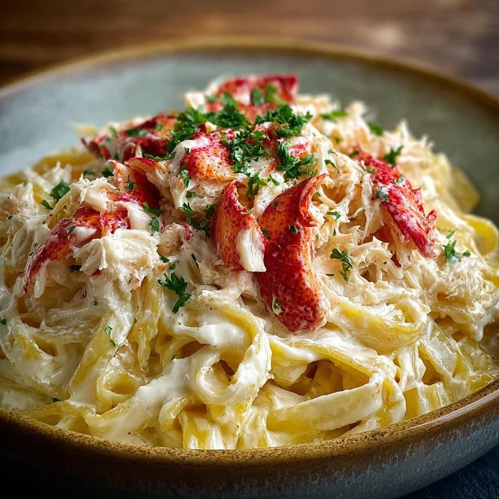 Creamy Crab Fettuccine Alfredo