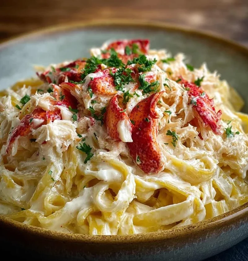 Creamy Crab Fettuccine Alfredo