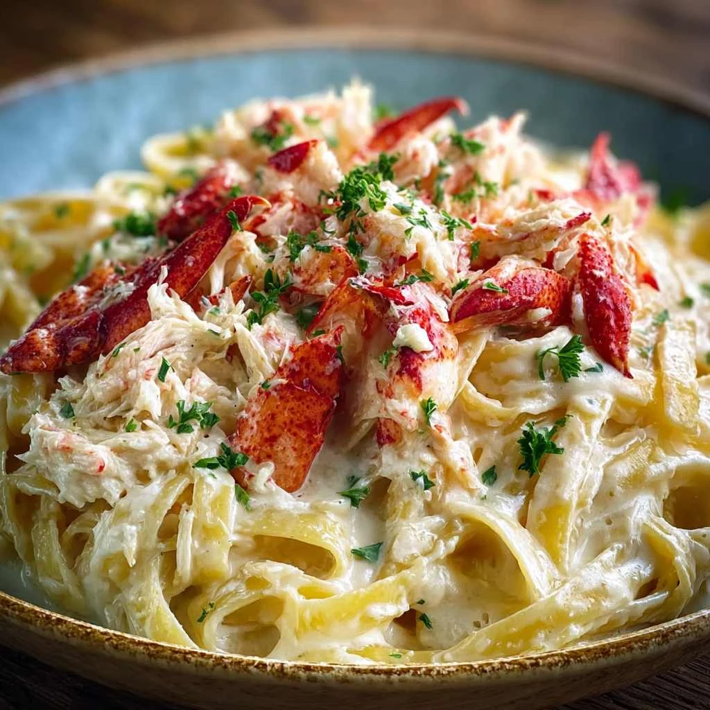 Creamy Crab Fettuccine Alfredo