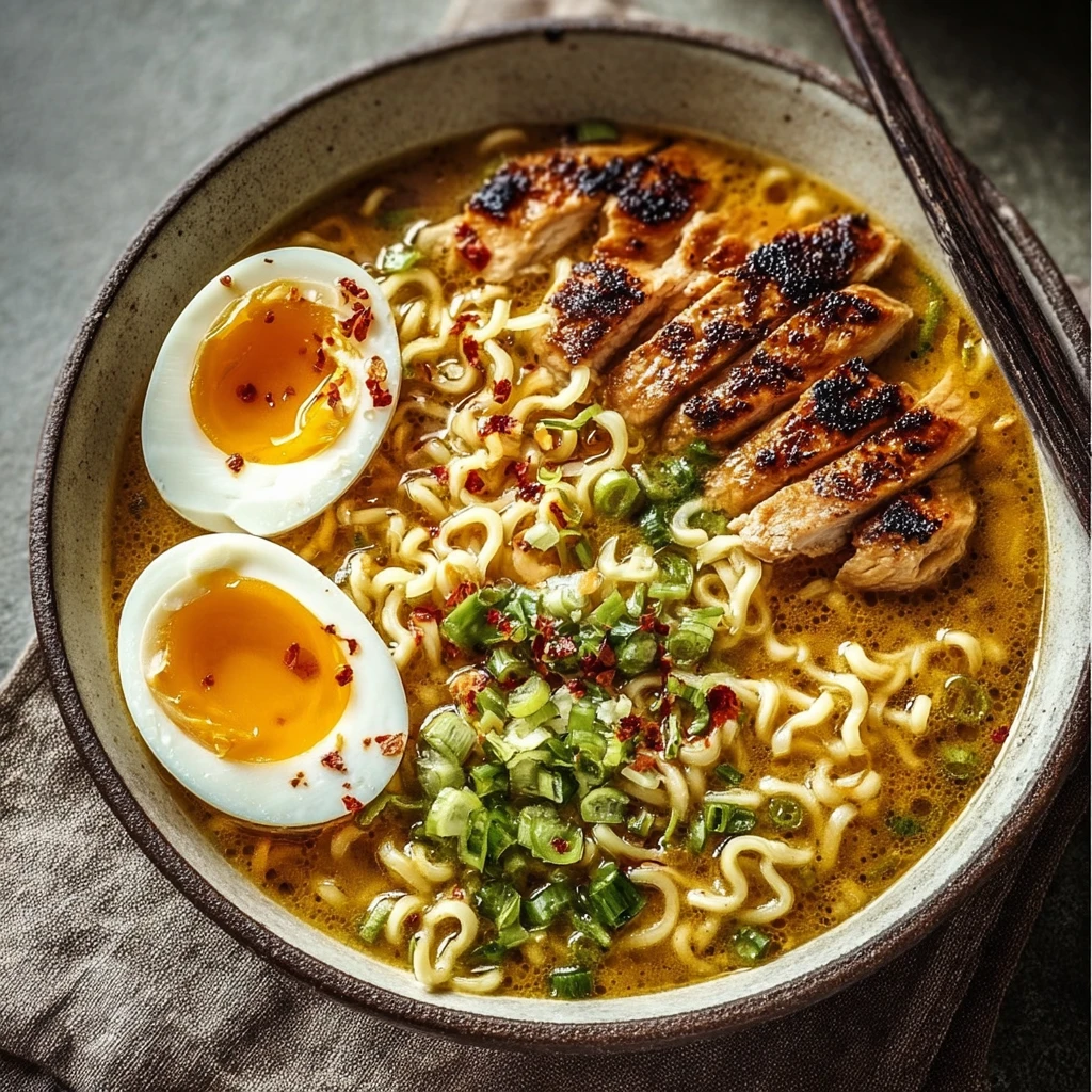 Creamy Garlic Chicken Ramen Cozy Dinner Recipe
