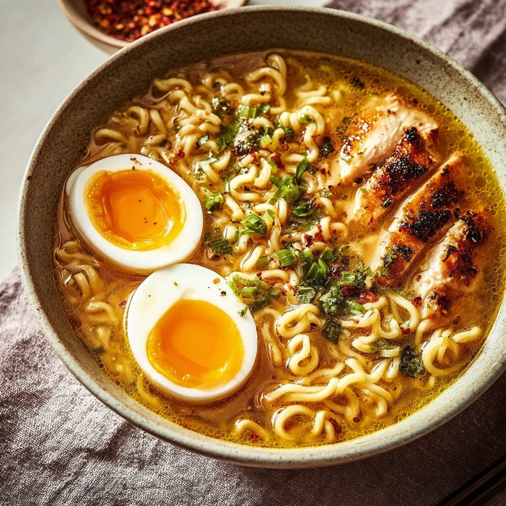 Creamy Garlic Chicken Ramen Cozy Dinner Recipe