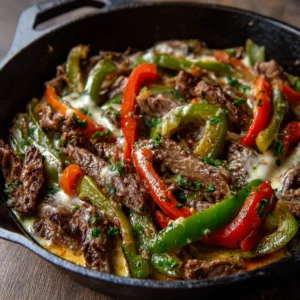 Creamy Keto Philly Cheesesteak Skillet