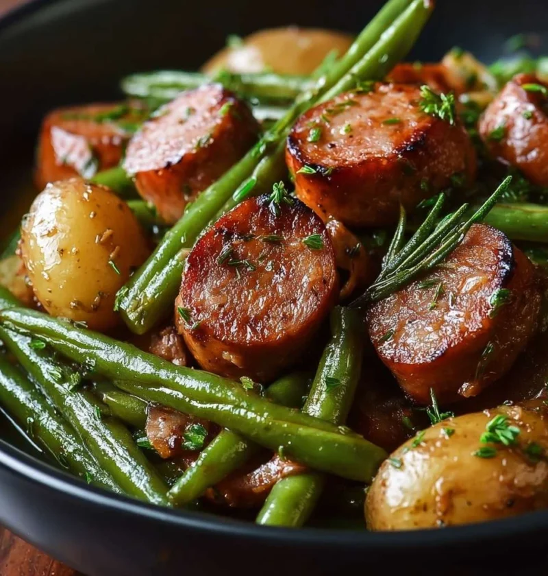 Crockpot Sausage Green Beans Mystery Herb Recipe