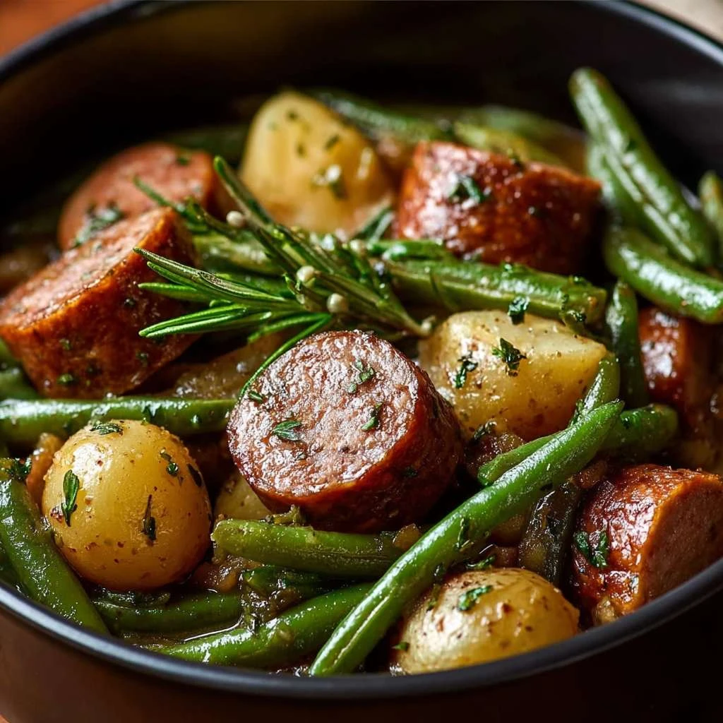 Crockpot Sausage Green Beans Mystery Herb Recipe