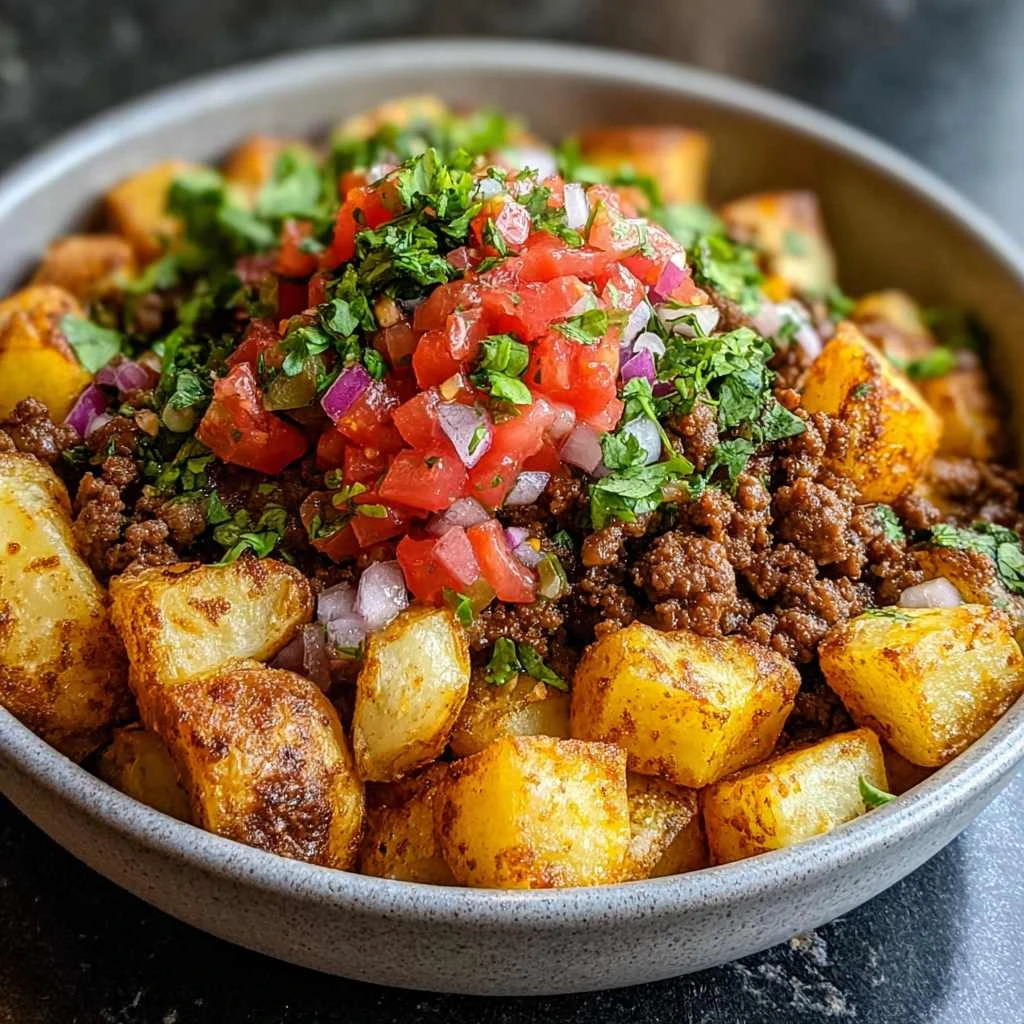 Easy Loaded Potato Taco Bowl Meal Prep