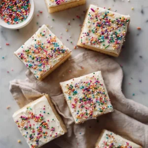 Frosted Sugar Cookie Bars with Sprinkles
