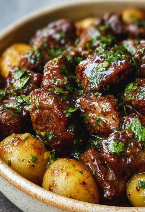 Garlic Butter Beef Bites Potatoes Goto Weeknight Meal