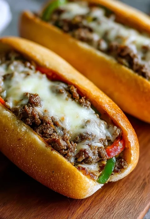 Ground Beef Philly Cheesesteaks Goto Comfort Sandwich