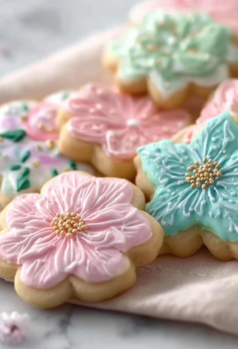 Pastel Decorated Sugar Cookies Spring Home Recipe