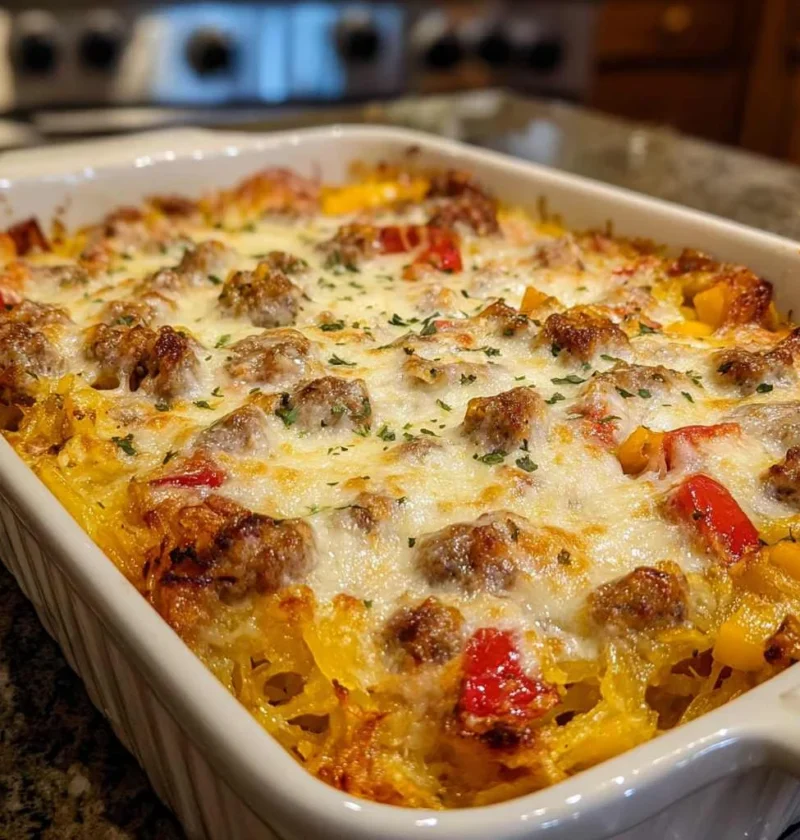 Perfect Sausage Peppers Spaghetti Squash Casserole