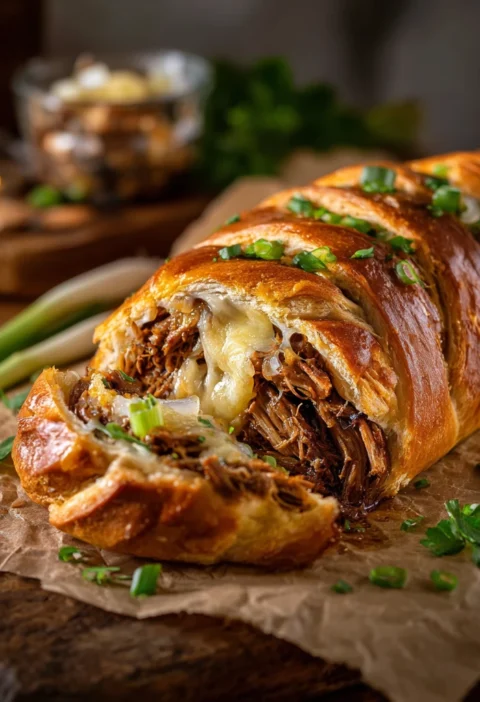 Philly Cheesesteak Braid
