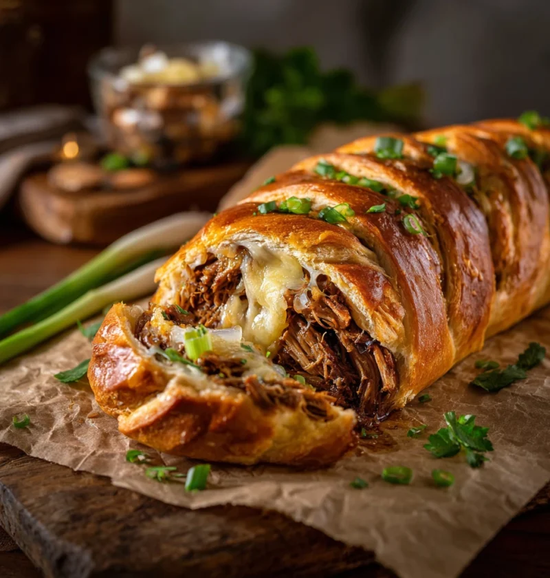 Philly Cheesesteak Braid