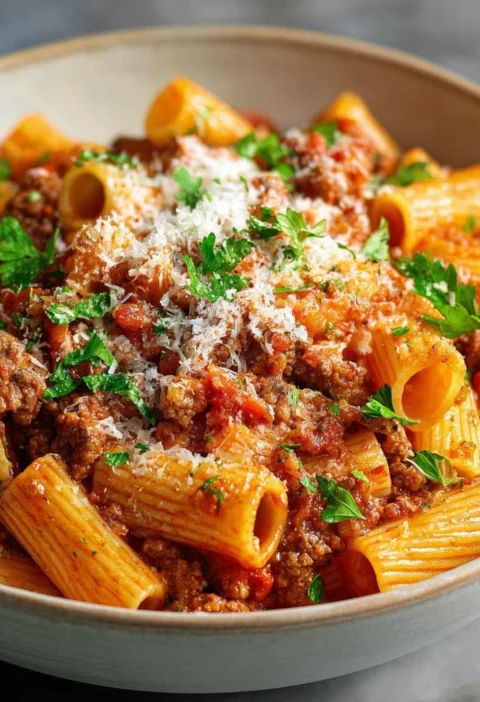Rigatoni Bolognese Recipe