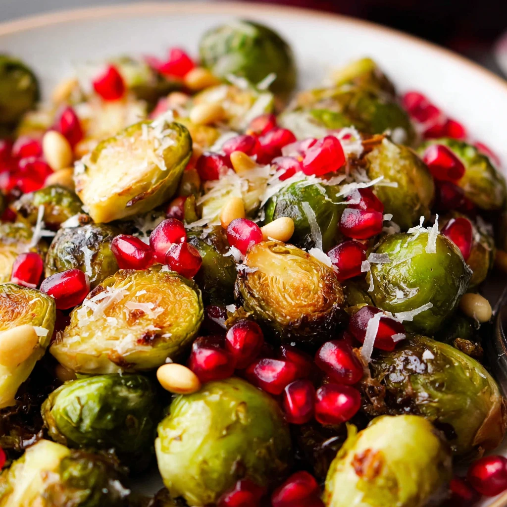 Roasted Brussels Sprouts with Pomegranates