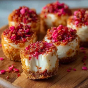 Strawberry Crunch Cheesecake Bites