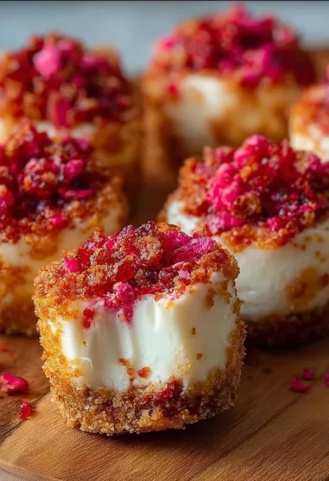 Strawberry Crunch Cheesecake Bites