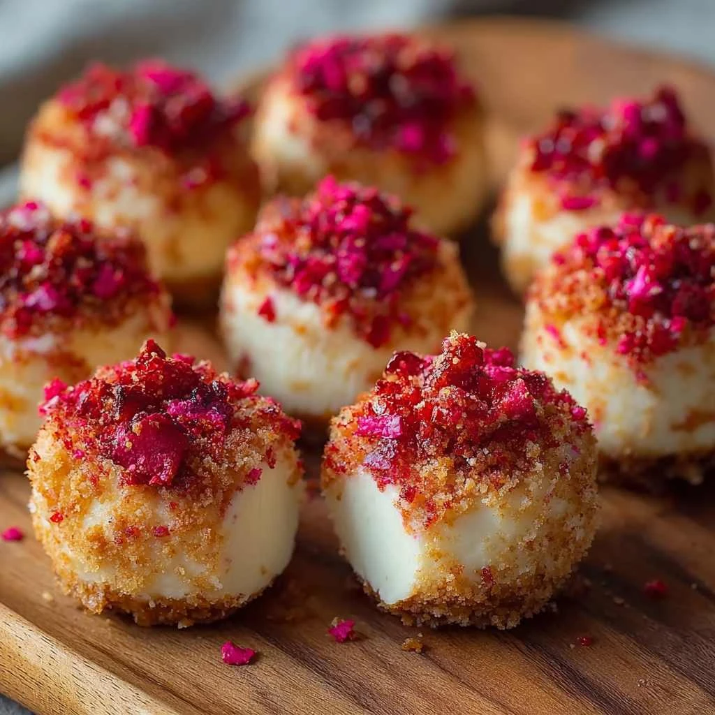 Strawberry Crunch Cheesecake Bites