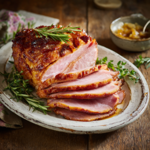 Pineapple Bourbon Glazed Ham