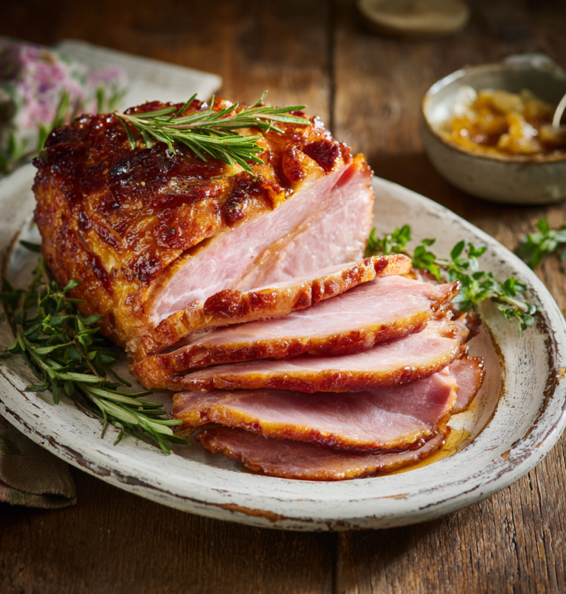 Pineapple Bourbon Glazed Ham