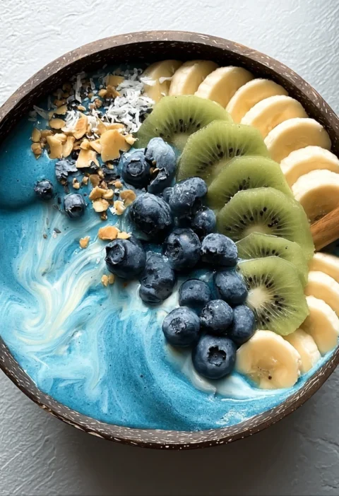 Blue Spirulina Smoothie Bowl Creamy Tropical Breakfast