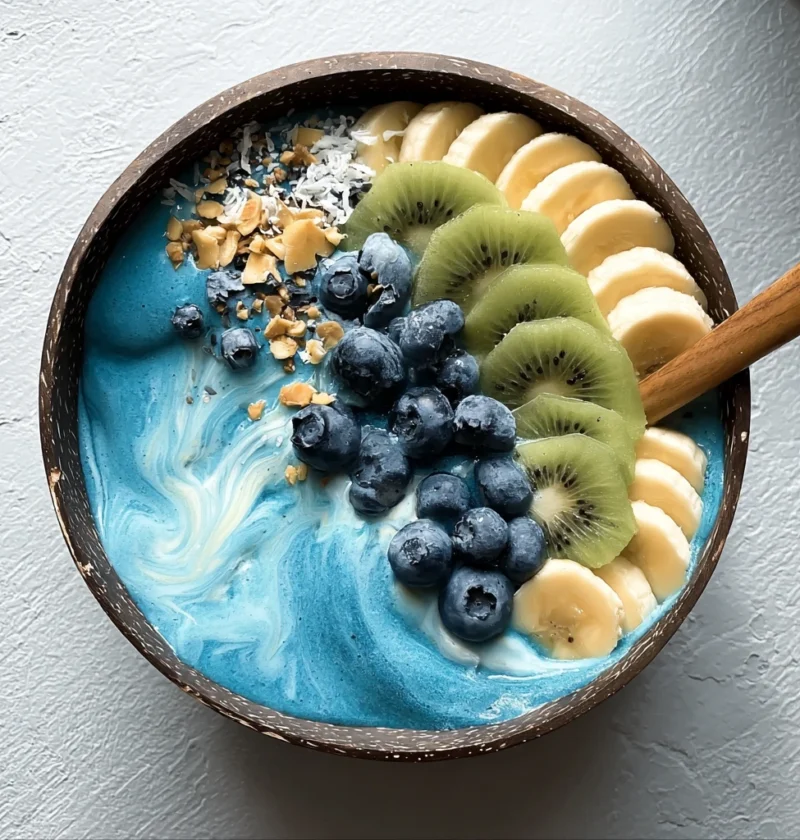Blue Spirulina Smoothie Bowl Creamy Tropical Breakfast
