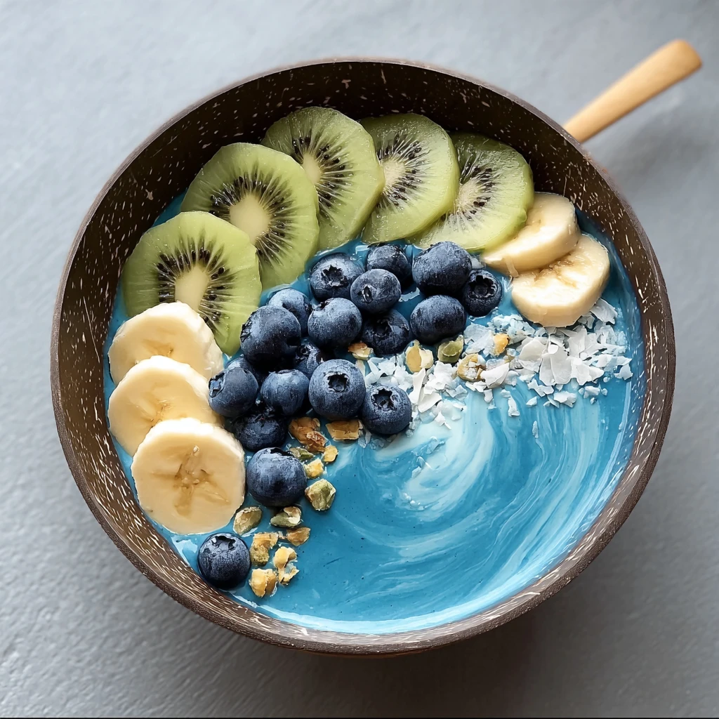 Blue Spirulina Smoothie Bowl Creamy Tropical Breakfast